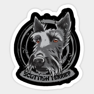 Scottish Terrier Circle Splatter Artwork Sticker